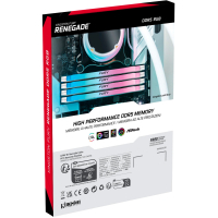Модуль пам'яті для комп'ютера DDR5 48GB (2x24GB) 8000 MHz Renegade RGB White/Silver Kingston Fury (ex.HyperX) (KF580C38RWAK2-48) Diawest