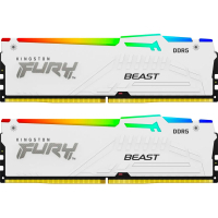 Модуль пам'яті для комп'ютера DDR5 32GB (2x16GB) 6000 MHz Beast RGB EXPO White Kingston Fury (ex.HyperX) (KF560C36BWE2AK2-32) Diawest