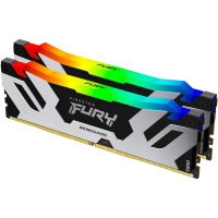 Модуль пам'яті для комп'ютера DDR5 48GB (2x24GB) 8000 MHz Renegade RGB Black/Silver Kingston Fury (ex.HyperX) (KF580C38RSAK2-48) Diawest