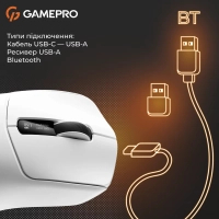 Мишка GamePro Genesis Ranker Wireless/Bluetooth/USB White (GM012W) Diawest