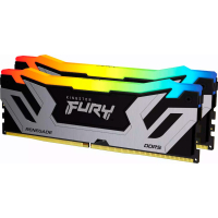 Модуль пам'яті для комп'ютера DDR5 48GB (2x24GB) 8800 MHz Renegade RGB Black/Silver Kingston Fury (ex.HyperX) (KF588CU42RSAK2-48) Diawest