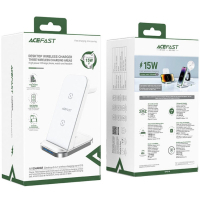 Зарядний пристрій Acefast E15 Wireless QI 3in1 15W Black (6974316281986) Diawest