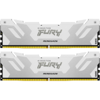 Модуль пам'яті для комп'ютера DDR5 48GB (2x24GB) 8000 MHz Renegade White/Silver Kingston Fury (ex.HyperX) (KF580C38RWK2-48) Diawest