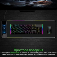 Килимок для мишки Vertux RaftPad-Qi з бездротовою зарядкою 15 Вт Black (raftpad-qi.black) Diawest