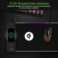 Килимок для мишки Vertux RaftPad-Qi з бездротовою зарядкою 15 Вт Black (raftpad-qi.black) Diawest