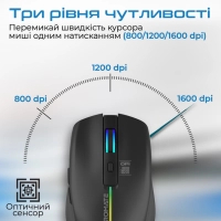 Мишка Promate Kitt Wireless Black (kitt.black) Diawest