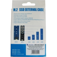 Кишеня зовнішня Dynamode M.2 SSD NVMe/SATA combo USB3.2 GEN2 Type-C aluminium black (DM-CAD-SSD10) Diawest