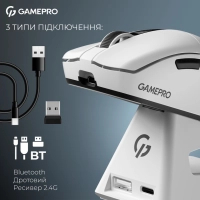 Мишка GamePro Asgard Thor Wireless/Bluetooth/USB White (GM023W) Diawest