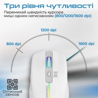 Мишка Promate Kitt Wireless White (kitt.white) Diawest