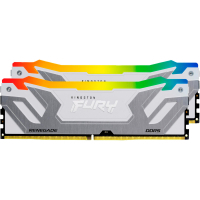 Модуль пам'яті для комп'ютера DDR5 48GB (2x24GB) 8800 MHz Renegade RGB White/Silver Kingston Fury (ex.HyperX) (KF588CU42RWAK2-48) Diawest