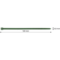 Стяжка Neo Tools 50шт, пластик, 4.8х160мм, зелена (15-979) Diawest