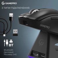 Мишка GamePro Asgard Thor Wireless/Bluetooth/USB Black (GM023B) Diawest