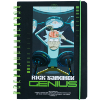 Блокнот Kite на спіралі A5 Rick and Morty , 80 аркушів, клітинка (RM24-190) Diawest