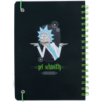 Блокнот Kite на спіралі A5 Rick and Morty , 80 аркушів, клітинка (RM24-190) Diawest
