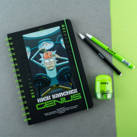 Блокнот Kite на спіралі A5 Rick and Morty , 80 аркушів, клітинка (RM24-190) Diawest