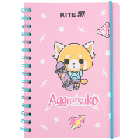 Блокнот Kite на спіралі A5 Aggretsuko , 80 аркушів, клітинка (AR25-190) Diawest