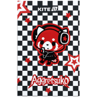 Блокнот Kite А6 Aggretsuko, тверда обкладинка, 80 аркушів, клітинка (AR25-199) Diawest
