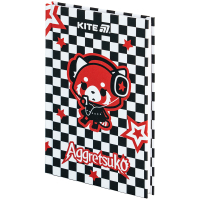 Блокнот Kite А6 Aggretsuko, тверда обкладинка, 80 аркушів, клітинка (AR25-199) Diawest