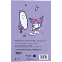 Блокнот Kite А6 Kuromi, тверда обкладинка, 80 аркушів, клітинка (HK24-199-2) Diawest