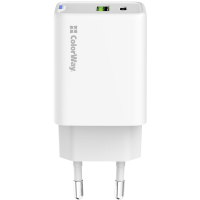 Зарядний пристрій ColorWay C101E GaN Mini 45W PD PPS USB-C + USB-A QC4.0 white (CW-CHS060PD-WT) Diawest