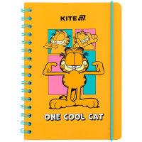 Блокнот Kite на спіралі A5 Garfield , 80 аркушів, клітинка (GF25-190) Diawest