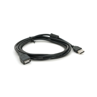 Дата кабель USB 2.0 AM/AF 2.0m ferrite black Voltronic (YT-AM/AF-2.0B) Diawest