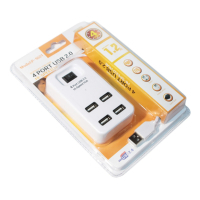 Концентратор Voltronic USB 2.0 to 4xUSB with power switch white (YT-HWS4-W) Diawest