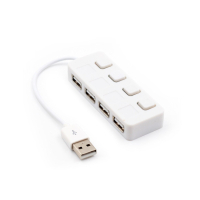 Концентратор Voltronic USB 2.0 to 4xUSB with LED buttons white (YT-H4L-W) Diawest