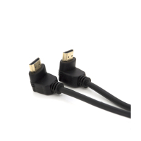 Кабель мультимедійний HDMI M to HDMI M 1.0m V1.4 90° corner black Merlion (YT-HDMI-1.0m/90°-90°) Diawest
