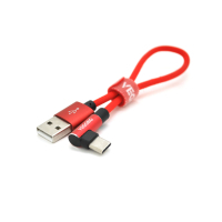 Дата кабель USB 2.0 AM to USB-C 0.2m 2.4A red VEGGIEG (YT-UT-20R) Diawest