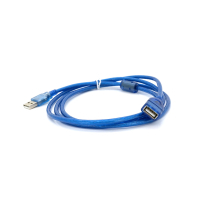 Дата кабель USB 2.0 AM/AF 1.5m ferrite transparent blue Voltronic (YT-AM/AF-1.5TBL) Diawest