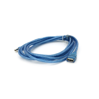 Дата кабель USB 2.0 AM/AF 3.0m ferrite transparent blue Voltronic (YT-AM/AF-3.0TBL) Diawest