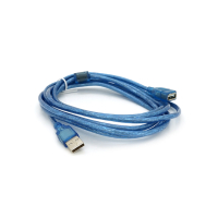 Дата кабель USB 2.0 AM/AF 3.0m ferrite transparent blue Voltronic (YT-AM/AF-3.0TBL) Diawest
