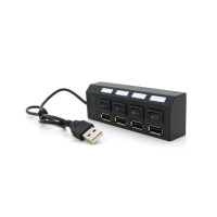 Концентратор Voltronic USB 2.0 to 4xUSB with switches black (YT-HWS4HS-B) Diawest