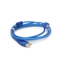 Дата кабель USB 2.0 AM/AF 1.8m ferrite transparent blue Voltronic (YT-AM/AF-1.8TBL) Diawest