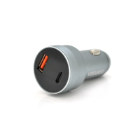 Зарядний пристрій VEGGIEG USB QC3.0 + USB-C PD 3.1A digital display silver (QC-C200) Diawest