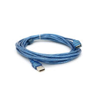 Дата кабель USB 2.0 AM/AF 5.0m ferrite transparent blue Voltronic (YT-AM/AF-5.0TBL) Diawest