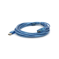 Дата кабель USB 2.0 AM/AF 5.0m ferrite transparent blue Voltronic (YT-AM/AF-5.0TBL) Diawest