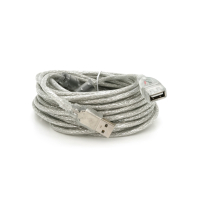 Дата кабель USB 2.0 AM/AF 10.0m ferrite transparent white Voltronic (YT-AM/AF-10TBL) Diawest