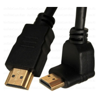 Кабель мультимедійний HDMI M to HDMI M 1.0m V1.4 90° corner black Merlion (YT-HDMI(M)/(M)HS-1.0m/90°) Diawest