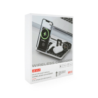 Зарядний пристрій Voltronic 4-in-1 Wireless Charging Station Smartphone + Watch + Earbuds black silver (BZ/R-11) Diawest