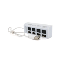 Концентратор Voltronic USB 2.0 to 4xUSB with switches white (YT-HWS4HS-W) Diawest