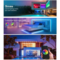 Світлодіодна стрічка Govee H615A LED 5.0m, RGB, WI-FI/Bluetooth, microphone, white (H615A3A3) Diawest
