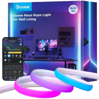 Світлодіодна стрічка Govee H6641 Neon Rope Light for Wall Lining, 5.0m, RGBIC, WI-FI/Bluetooth, white (H66413D1) Diawest