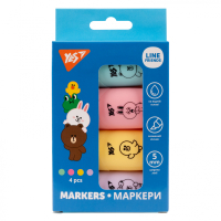 Набір маркерів Yes текстовий Line Friends 4 шт (390711) Diawest