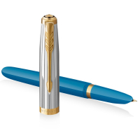 Ручка пір'яна Parker PARKER 51 Premium Turquoise GT  FP F (56 411) Diawest