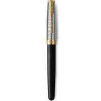 Ручка пір'яна Parker SONNET 17 Metal & Black Lacquer GT  FP18 F (68 111) Diawest