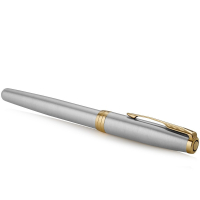 Ручка пір'яна Parker SONNET 17 Stainless Steel GT  FP F + блокнот Parker + подар.упаковка GIFT24 (84 111b24) Diawest