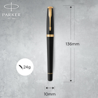 Ручка пір'яна Parker URBAN 17 Muted Black GT  FP F + блокнот Parker + подар.упаковка GIFT24 (30 011b24) Diawest