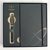 Ручка пір'яна Parker URBAN 17 Muted Black GT  FP F + блокнот Parker + подар.упаковка GIFT24 (30 011b24) Diawest
